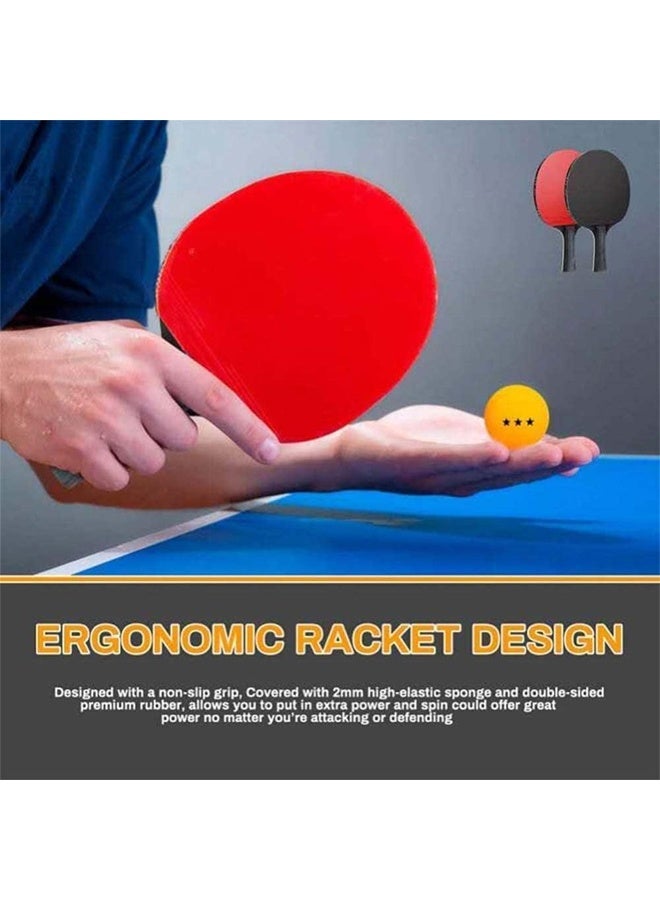 DUNISO Table Tennis Racket Set With Storage Pouch,Includes 2 Ping Pong Paddles and 3 Ping Pong Balls,Ergonomic Rubber  handles,for Indoor & Outdoor - Image 5
