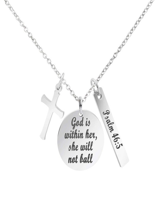 MEMGIFT Bible Verse Cross Pendant Christian Necklace Prayer Charm Faith Religious Jewelry for Women - Image 1
