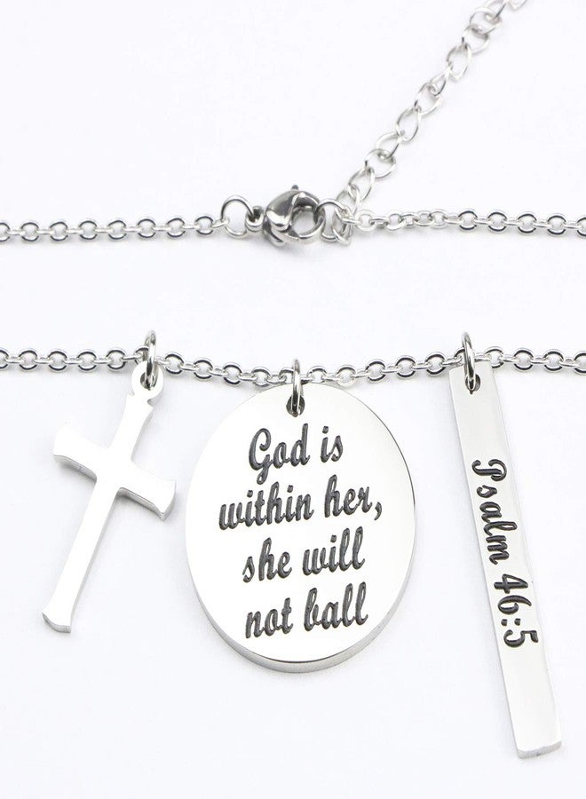 MEMGIFT Bible Verse Cross Pendant Christian Necklace Prayer Charm Faith Religious Jewelry for Women - Image 3