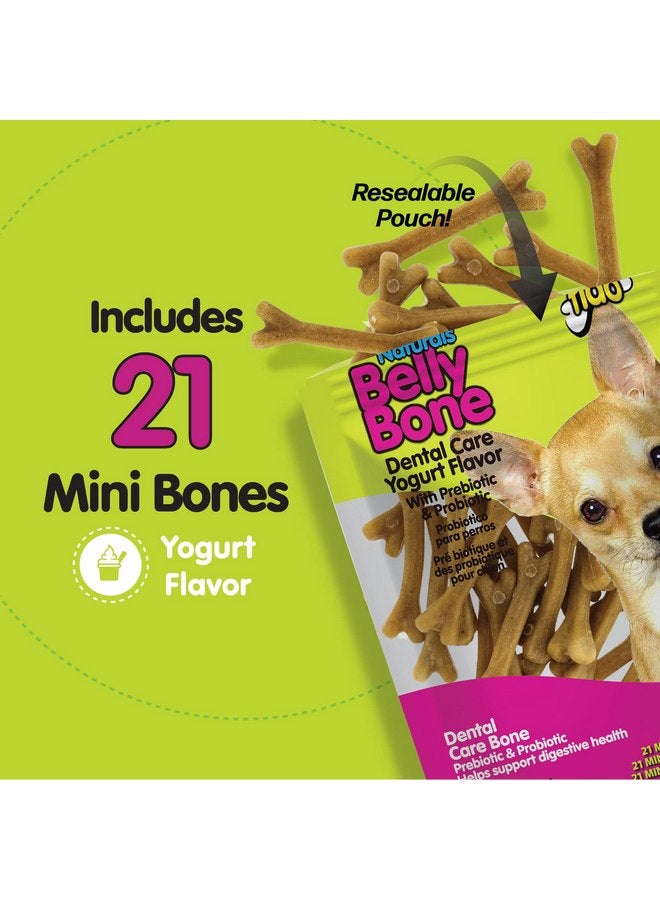 Fido Naturals Belly Bones for Dogs, Yogurt Flavored Mini Dog Dental Treats - 21 Treats Per Pack, 3 Pack - for Small Dogs, Made in USA, Plaque & Tartar Control, Fresh Breath, Digestive Health Support - Image 4