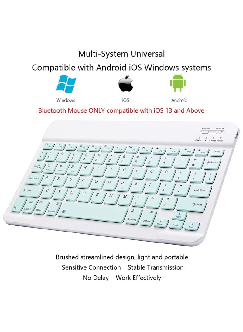 ELTRAZONE Arabic and English Bluetooth Keyboard and Mouse Combo, Ultra-Slim Portable Compact Wireless Mouse Keyboard Set for IOS Android Windows Tablet Phone iPhone iPad Pro Air Mini - Image 2