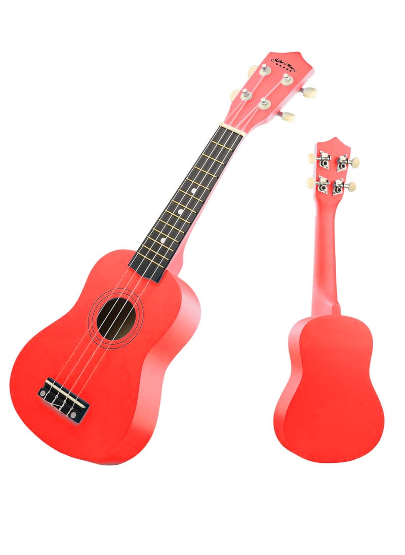 Mike Music - Soprano Ukulele for Kids Adults 21 inch Ukuleles for Beginners Ukalelee Uke Hawaii Mini Guitar for Kids Beginners Students Small Guitar Ukulele with Gig Bag, 1 Spare String and Pick-Red - Image 1