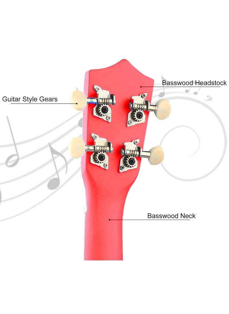 Mike Music - Soprano Ukulele for Kids Adults 21 inch Ukuleles for Beginners Ukalelee Uke Hawaii Mini Guitar for Kids Beginners Students Small Guitar Ukulele with Gig Bag, 1 Spare String and Pick-Red - Image 1
