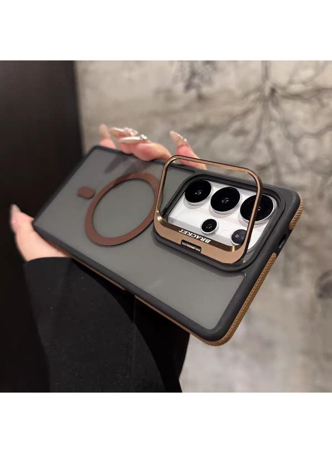 Magnetic Case Compatible with Samsung S25 Ultra with Lens Stand, Compatible with Wireless Charging Cover, Anti-Fingerprint TPU Bumper Slim Shockproof Protective Case - Image 1