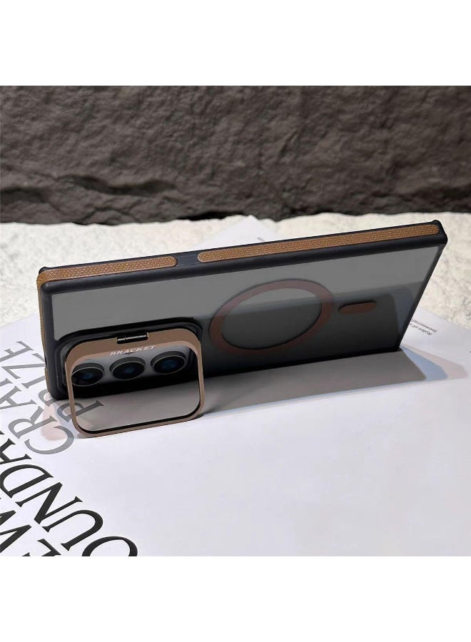 Magnetic Case Compatible with Samsung S25 Ultra with Lens Stand, Compatible with Wireless Charging Cover, Anti-Fingerprint TPU Bumper Slim Shockproof Protective Case - Image 2