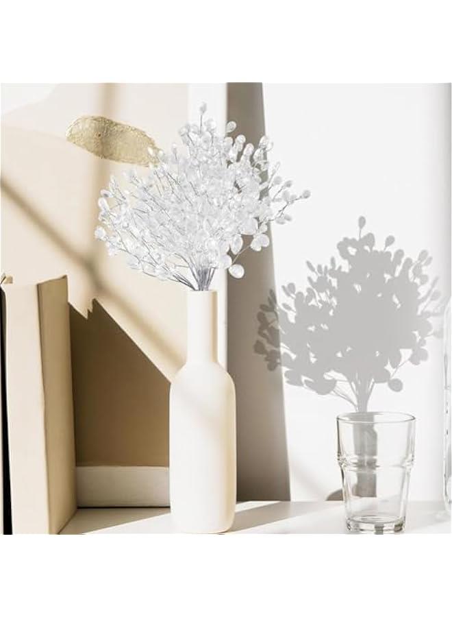 Generic 25 Pcs Artificial Bouquets Acrylic Bead Drops Sprays Crystal Stem Branches Beaded String Bridal Picks for Wedding Party Home Decor DIY Craft - Image 2