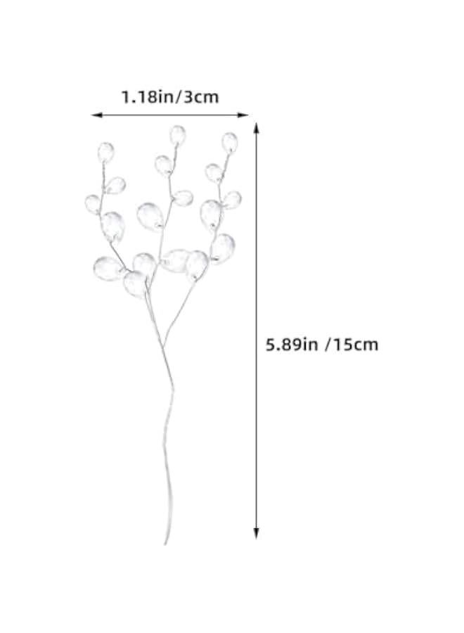Generic 25 Pcs Artificial Bouquets Acrylic Bead Drops Sprays Crystal Stem Branches Beaded String Bridal Picks for Wedding Party Home Decor DIY Craft - Image 4
