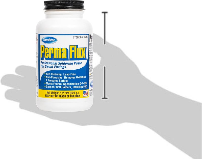 Comstar Perma Flux, Self-Cleaning Soldering Flux for Sweat Fittings, Non-Corrosive Paste for Strong, Leak-Proof Bonds, Lead-Free, Works w/Soft Solders like 95/5, Meets Fed Spec O-F-506, 8 Oz (15-115) - Image 4