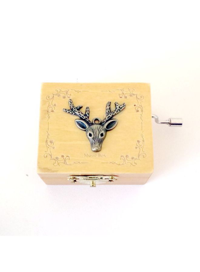 Vintage Small Patch Music Box Metal Wooden Hand Music Box Cute Gift Student Gift Wholesale-Color:Reindeer  - Image 1