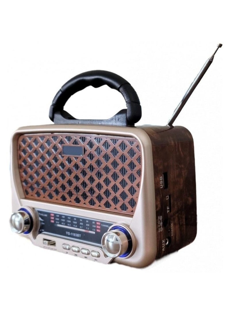 Denx DENX HI-FI-Speaker Retro Bluetooth Old Radio, Portable AM FM Radio with Flashlight, USB/TF Card/AUX, Rechargeable Wireless Handheld Speaker for Outdoor, Travel, Emergency, DX2434  - Image 5