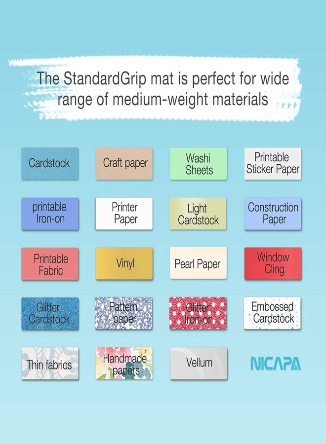 Nicapa StandardGrip Cutting Mat for Silhouette Portrait(8x12 inch 3 Mats) Standard Adhesive Sticky Quilting Cut Mats Replacement Accessories for Silhouette Portrait - Image 3