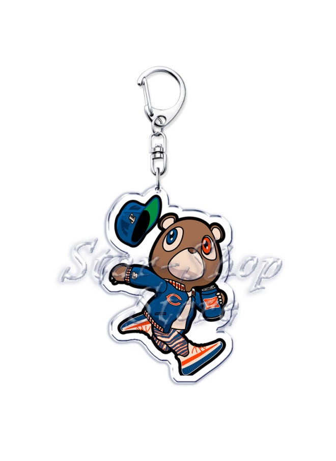 Generic - Popular Rapper YE Keychains for Accessories Bag Graduation Kanye Dropout Bear Key Chain Keyring Jewelry Fans Friends West Gifts-Color:9-Ships From:CHINA - Image 1