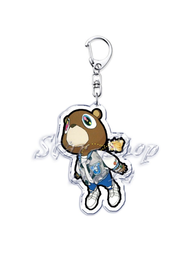 Generic - Popular Rapper YE Keychains for Accessories Bag Graduation Kanye Dropout Bear Key Chain Keyring Jewelry Fans Friends West Gifts-Color:9-Ships From:CHINA - Image 1