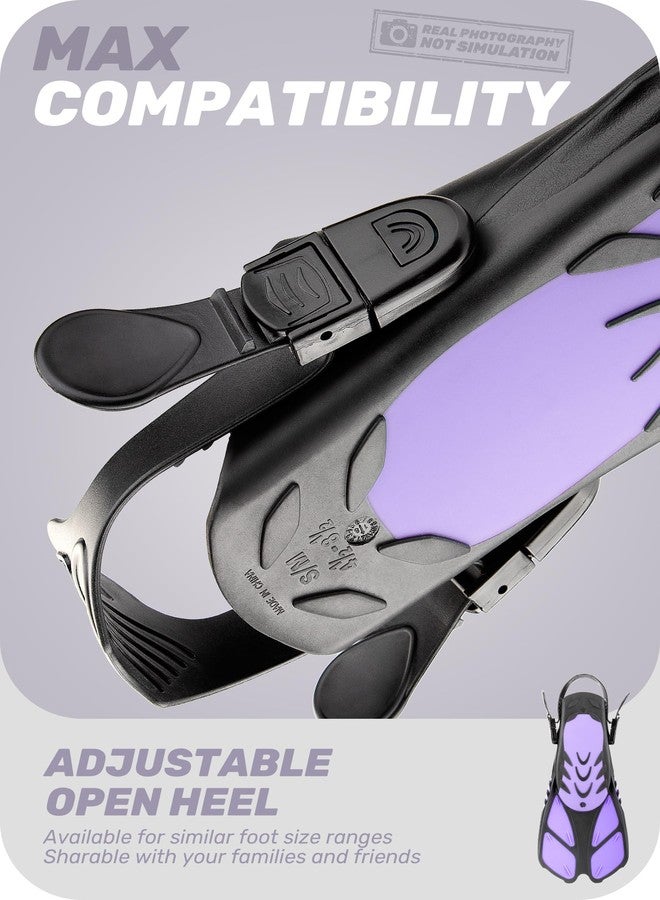CAPAS Snorkel Fins, Swim Fins Travel Size Short Adjustable for Snorkeling Diving Adult Men Women Kids Open Heel Swimming Flippers - Image 4