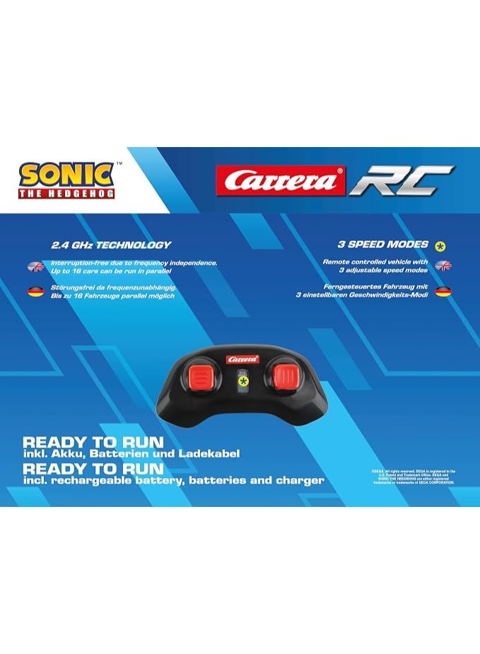 Carrera RC 2.4GHz Team Sonic Racing Mini RC, Sonic I Officially Licensed SEGA I 1:43 Scale I Up to 5 km/h I Ready to Run I For Ages 6+ - Image 4