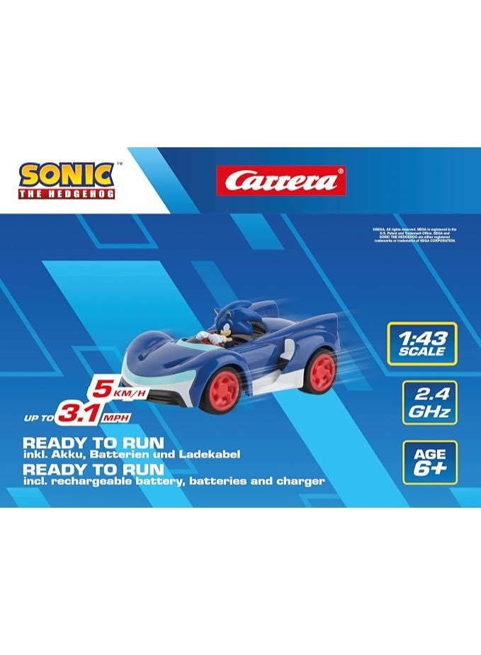Carrera RC 2.4GHz Team Sonic Racing Mini RC, Sonic I Officially Licensed SEGA I 1:43 Scale I Up to 5 km/h I Ready to Run I For Ages 6+ - Image 5