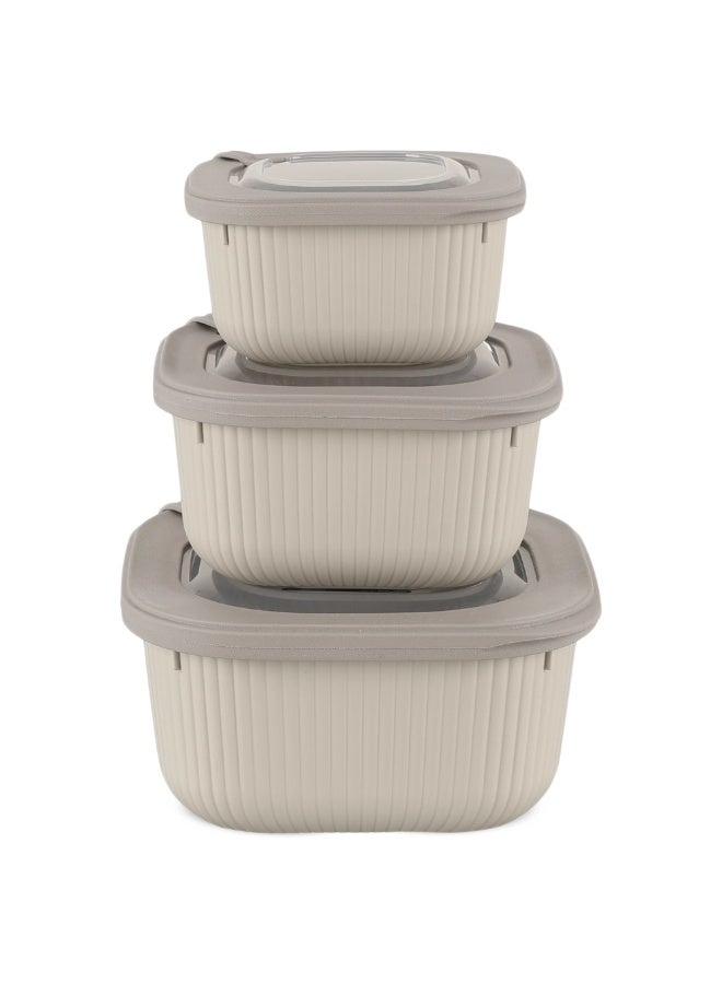 Happy Home 3-Piece Food Storage Container Set– Microwave & Freezer Safe Lids – 600ml, 1100ml, 1800ml – Ideal for Storing Meals, Salads, Vegetables, Fruits, Meat, Beans & Dry Foods – Durable, Food-Safe Plastic, Easy to Clean, Practical & Stylish Kitchen Organizer - Image 5