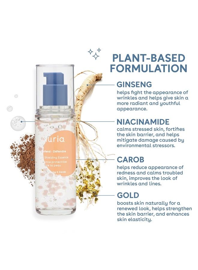 Nuria Defend Skin Shielding Essence, Antioxidant-Rich Lightweight Face Essence with Ginseng, Carob, and Niacinamide, 50mL/1.7 fl oz - Image 3