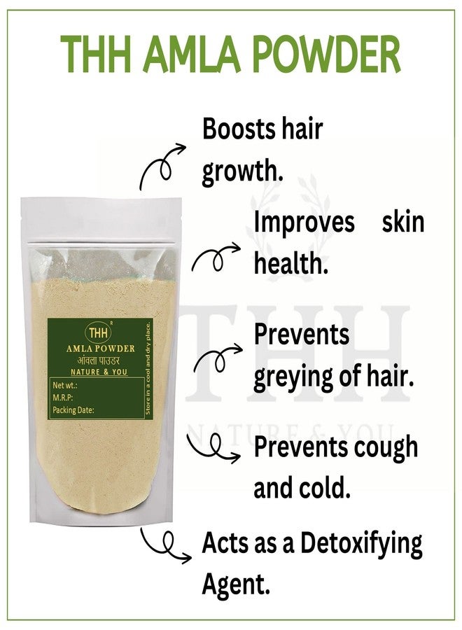 THH 1Kg Organic Amla Powder for Hair Growth and Healthy Scalp|Edible Indian Gooseberry Powder for Hair & Skin| Artificial Colour, & Preservatives-Free - Image 2