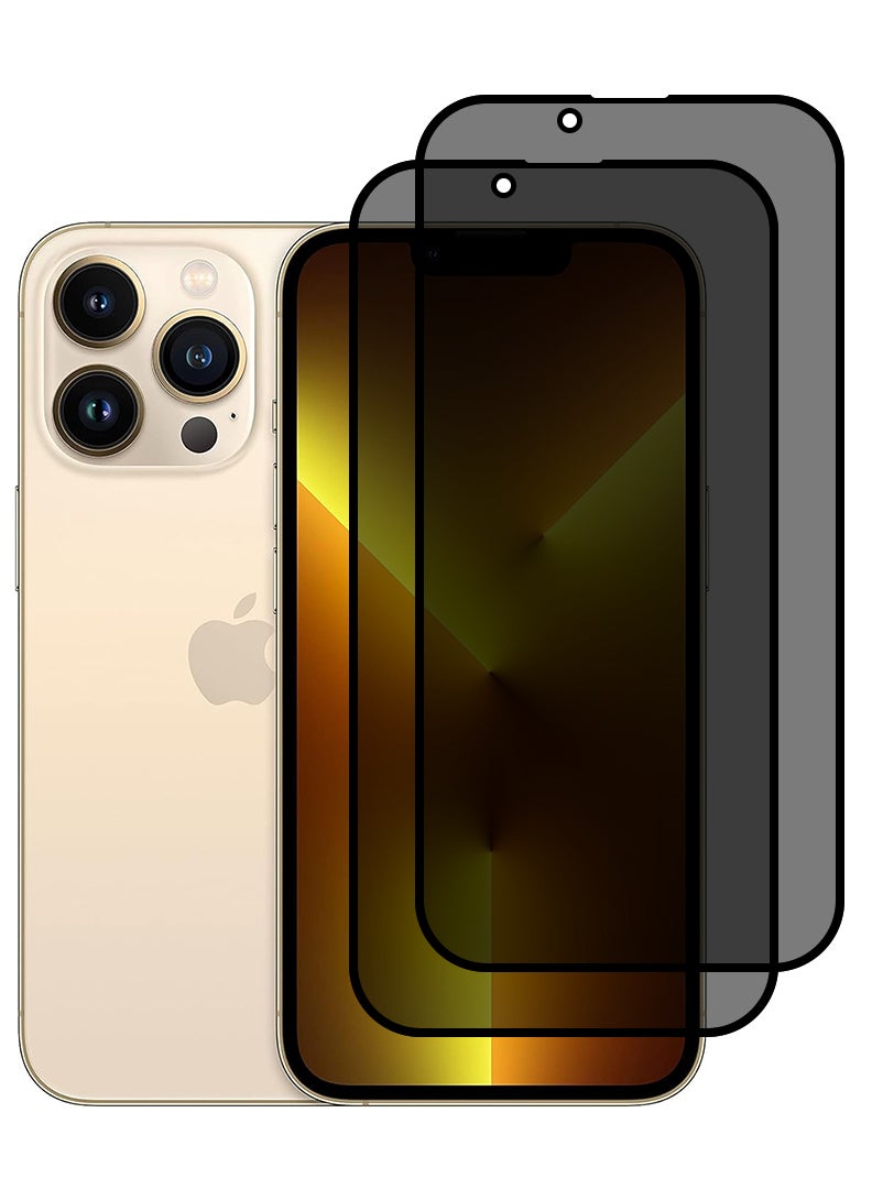 Theodor Pack of 2 Tempered Glass Screen Protector With 9H hardness For APPLE IPHONE 13 PRO Privacy 6.1 - Image 1