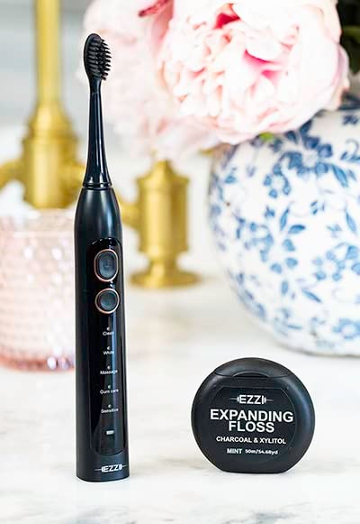 EZZI Sonic Electric Toothbrush | Ultra Soft Tapered Bristles | 60-Day Rechargeable Battery | 42,000 Vibrations/Min | for Adults, Sensitive Teeth, Receding Gum Disease, Whitening, Braces, Travel - Image 5