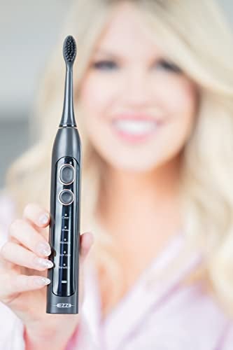 EZZI Sonic Electric Toothbrush | Ultra Soft Tapered Bristles | 60-Day Rechargeable Battery | 42,000 Vibrations/Min | for Adults, Sensitive Teeth, Receding Gum Disease, Whitening, Braces, Travel - Image 4