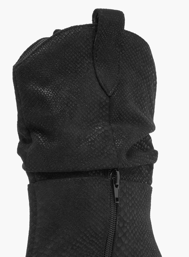 Celeste Women's Textured High Shaft Boots with Zip Closure - Image 5