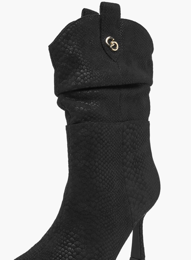 Celeste Women's Textured High Shaft Boots with Zip Closure - Image 4