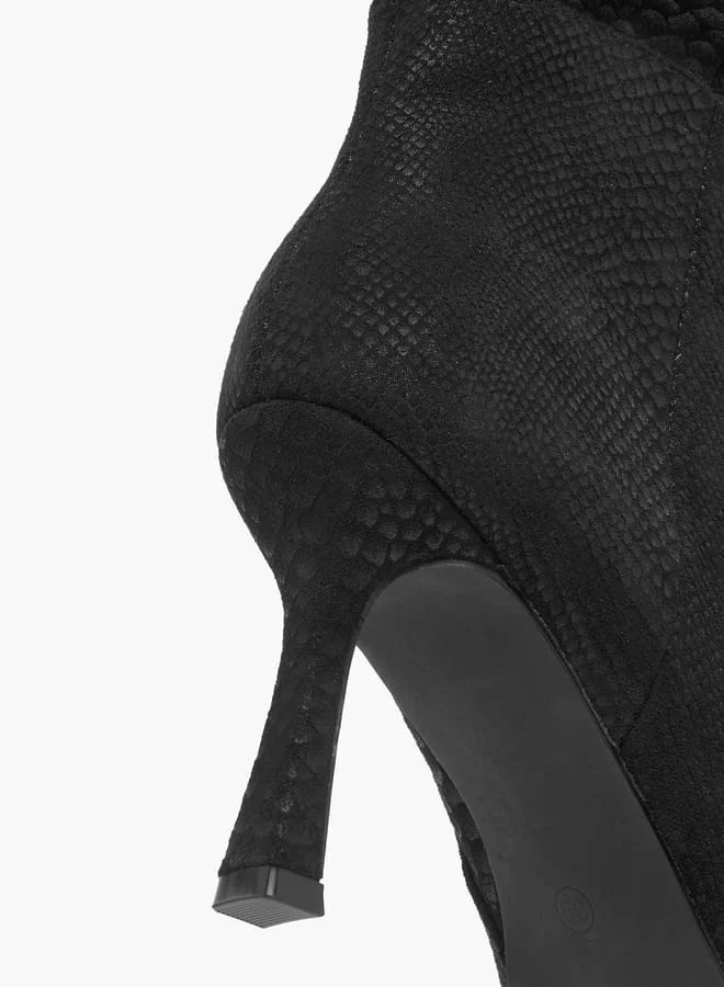 Celeste Women's Textured High Shaft Boots with Zip Closure