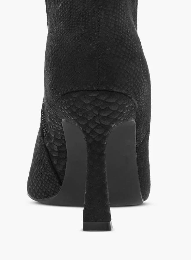 Celeste Women's Textured High Shaft Boots with Zip Closure