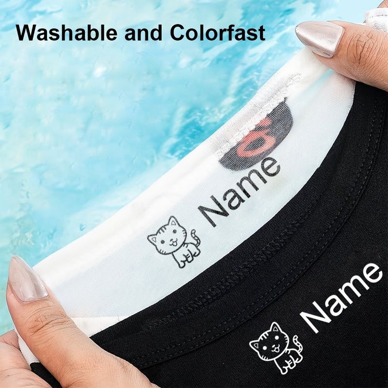 Personalized Double Layered Waterproof Garment Stamps Permanent Identification Durable Label Pink Style A Black White Ink N5 - Image 5