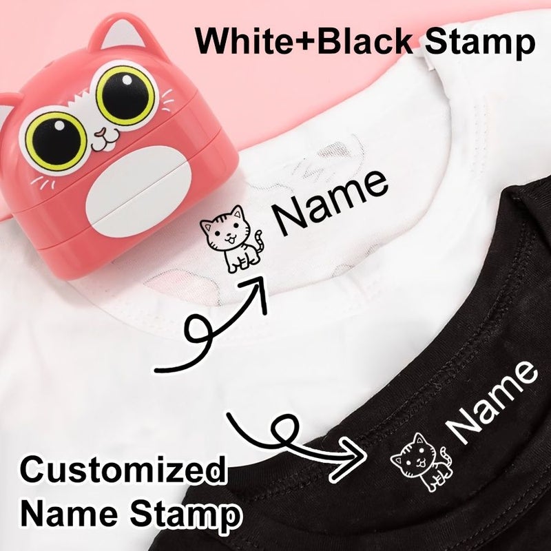 Personalized Double Layered Waterproof Garment Stamps Permanent Identification Durable Label Pink Style A Black White Ink N5 - Image 2