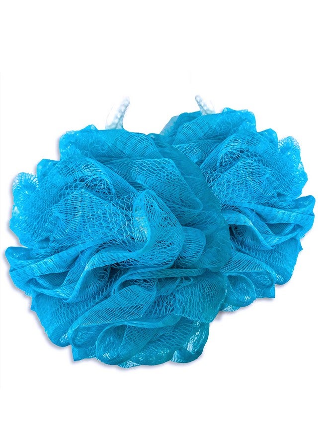 rengöra Loofah Bath Body Scrub For Women And Men Set Of 2 Xl 90G Blue Mesh Poufs - Image 1