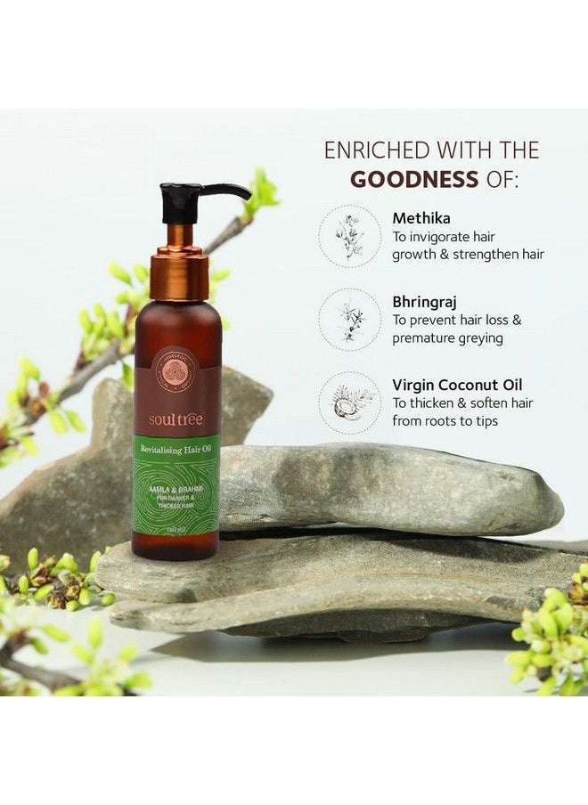 SOULTREE Revitalising Hair Oil With Amla & Brahmi For Thicker And Darker Hair 120Ml  - Image 3