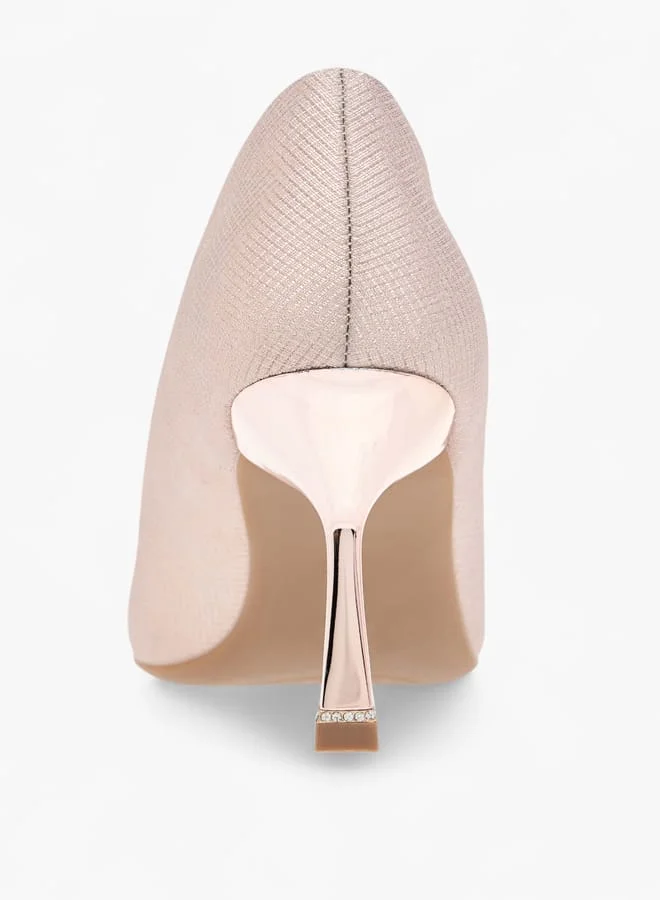 Flora Bella By Shoexpress Womens Embellished Slip-On Pointed Toe Pumps With Stiletto Heels