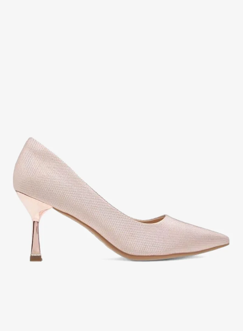 Flora Bella Textured Slip-On Pointed Toe Pumps With Stiletto Heels