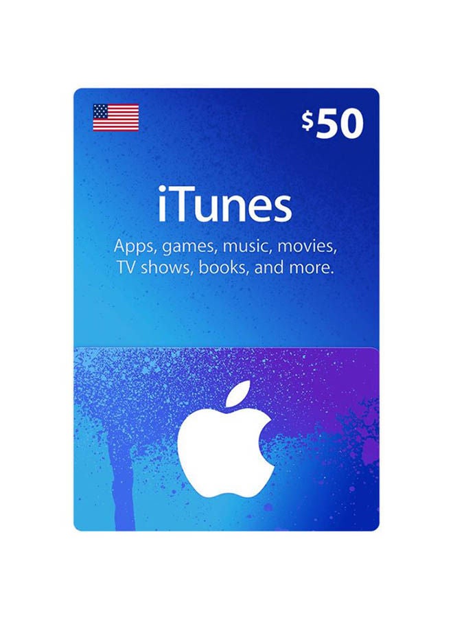 متجر التطبيقات وiTunes بقيمة 50 دولارًا أمريكيًا، التوصيل عبر الرسائل القصيرة أو الواتساب