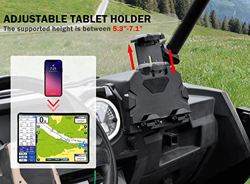SAUTVS Tablet Holder Phone Mount with Storage Box for Polaris RZR XP 1000 XP 4 1000 20142018 Accessories Electronic Device GPS Phone Holder Tablet Mount with Storage Bin - Image 3