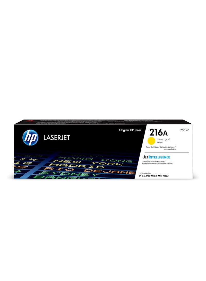خراطيش حبر ليزر أصلية HP W2412A 216A، صفراء، عبوة فردية
