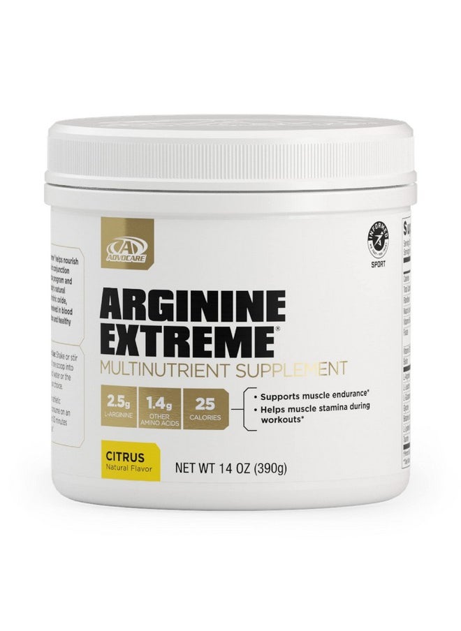 AdvoCare AdvoCare Arginine Extreme Multinutrient Supplement - Pre-Workout Amino Acids Supplement - Supports Stamina & Endurance* - Includes Vitamin B-12, L-Arginine & More - Citrus, 14 oz  - Image 1