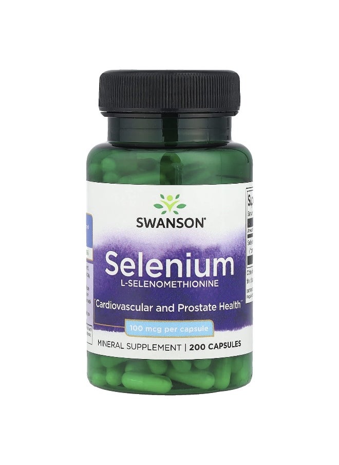 Swanson, Selenium, 100 mcg, 200 Capsules