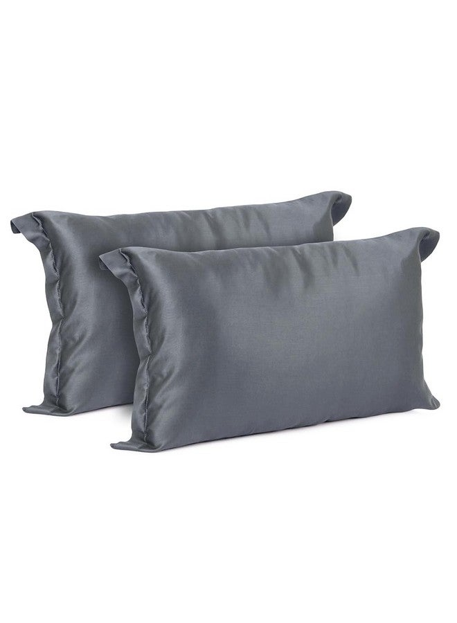 Mush Bamboo Pillow Cover Set of 2 | 100% Bamboo Pillow Cover for Hair and Skin | Breathable, Silky Soft and Cooling Envelope Pillowcases for Hot Sleepers & Night Sweats | 17"x27" (Dark Grey, King) - Image 3