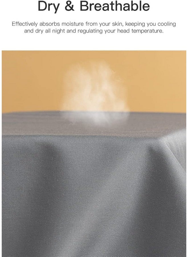 Mush Bamboo Pillow Cover Set of 2 | 100% Bamboo Pillow Cover for Hair and Skin | Breathable, Silky Soft and Cooling Envelope Pillowcases for Hot Sleepers & Night Sweats | 17"x27" (Dark Grey, King) - Image 5