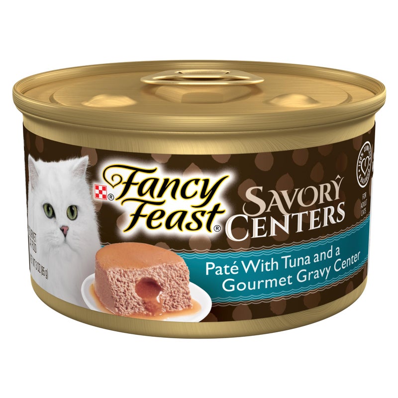 Fancy Feast Purina Fancy Feast Savory Centers With Tuna Wet Cat Food Pate with Gourmet Gravy Center - (Pack of 24) 3 oz. Cans - Image 1