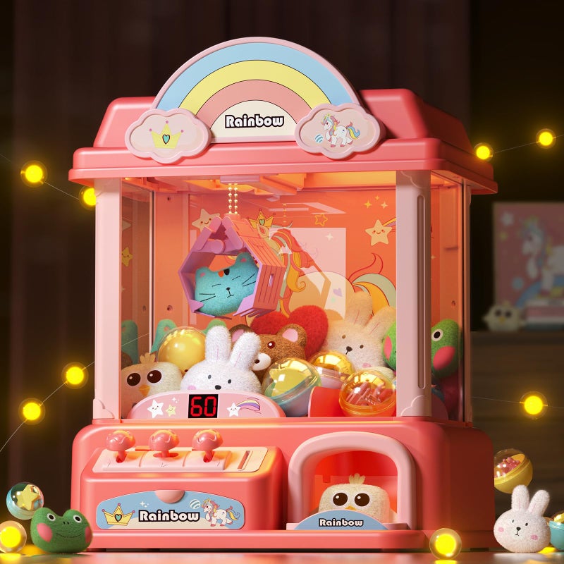 DOLIVE Claw Machine for Kids,Unicorns Toys for Girls Age 4 5 6 7 8 9 10+, Electronic Arcade Game Machine with Music, Pink Mini Vending Machine - Image 1