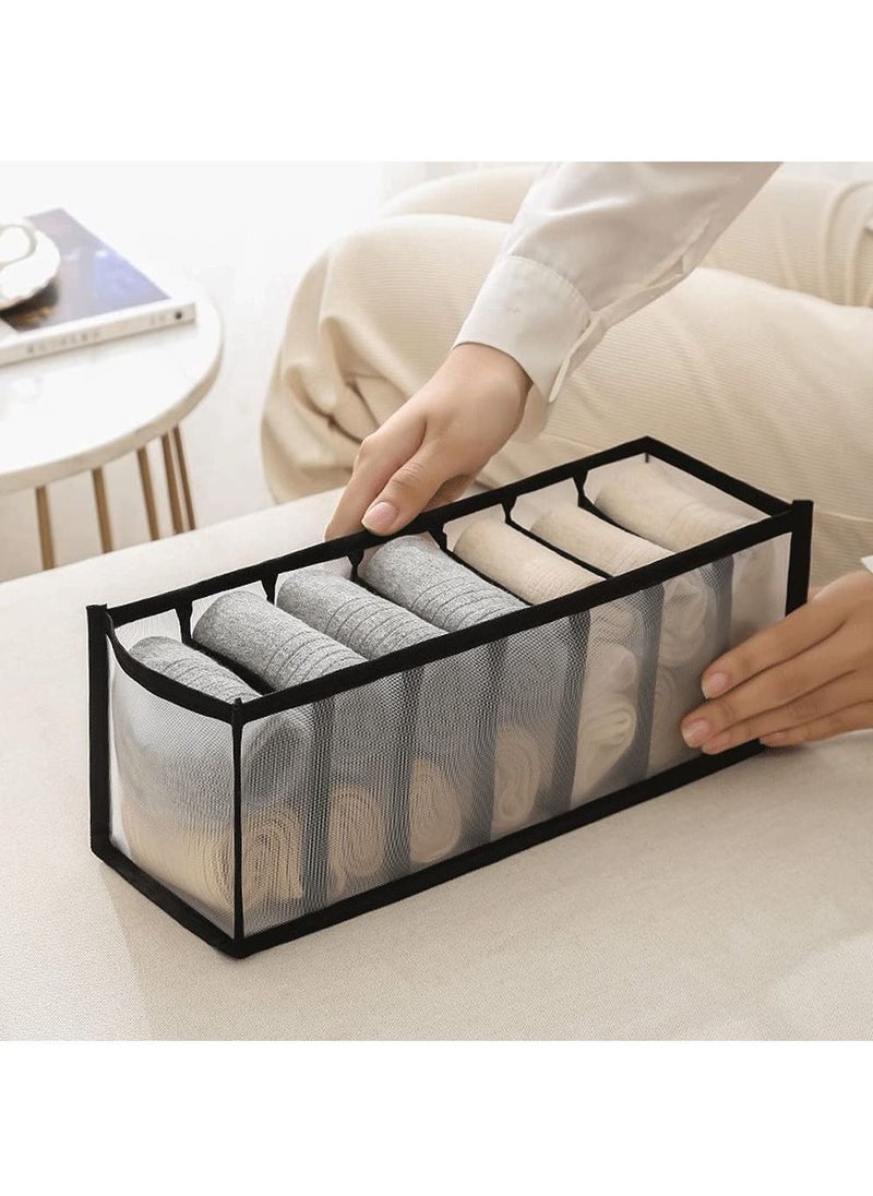 TYCOM Foldable Storage Boxes Bra Underwear Closet Organizer Foldable Container Case Drawer Divider for Necktie Bra Sock Underwear Organizer Home Closet Organizer Boxes Storage (3PCS Black)  - Image 2