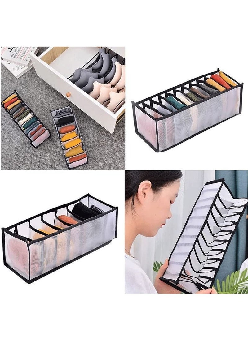 TYCOM Foldable Storage Boxes Bra Underwear Closet Organizer Foldable Container Case Drawer Divider for Necktie Bra Sock Underwear Organizer Home Closet Organizer Boxes Storage (3PCS Black)  - Image 5