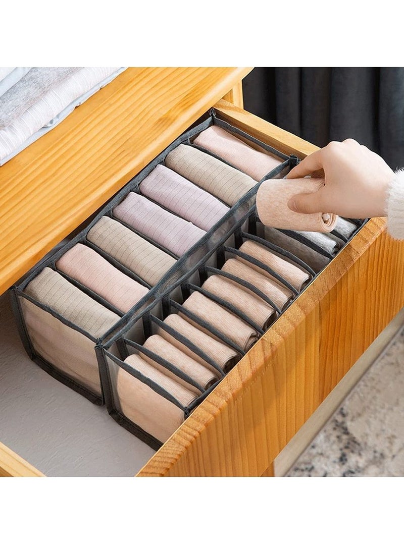 TYCOM Foldable Storage Boxes Bra Underwear Closet Organizer Foldable Container Case Drawer Divider for Necktie Bra Sock Underwear Organizer Home Closet Organizer Boxes Storage (3PCS Black)  - Image 4