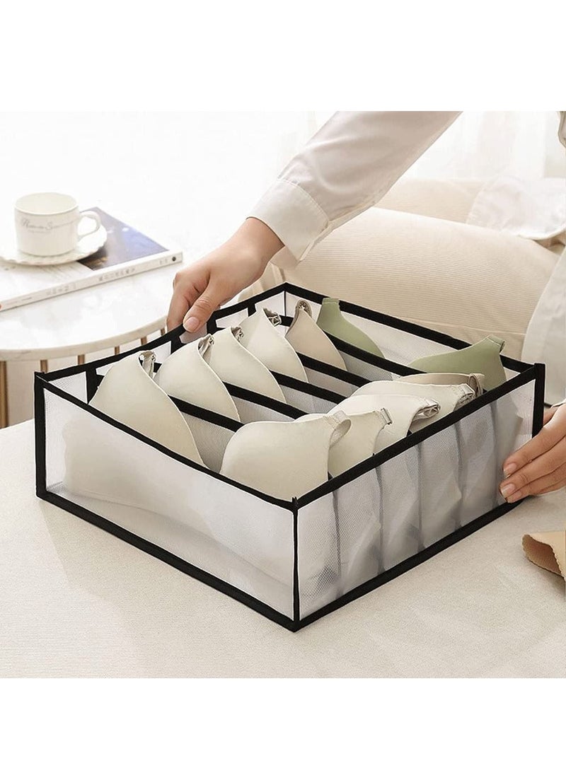 TYCOM Foldable Storage Boxes Bra Underwear Closet Organizer Foldable Container Case Drawer Divider for Necktie Bra Sock Underwear Organizer Home Closet Organizer Boxes Storage (3PCS Black)  - Image 3