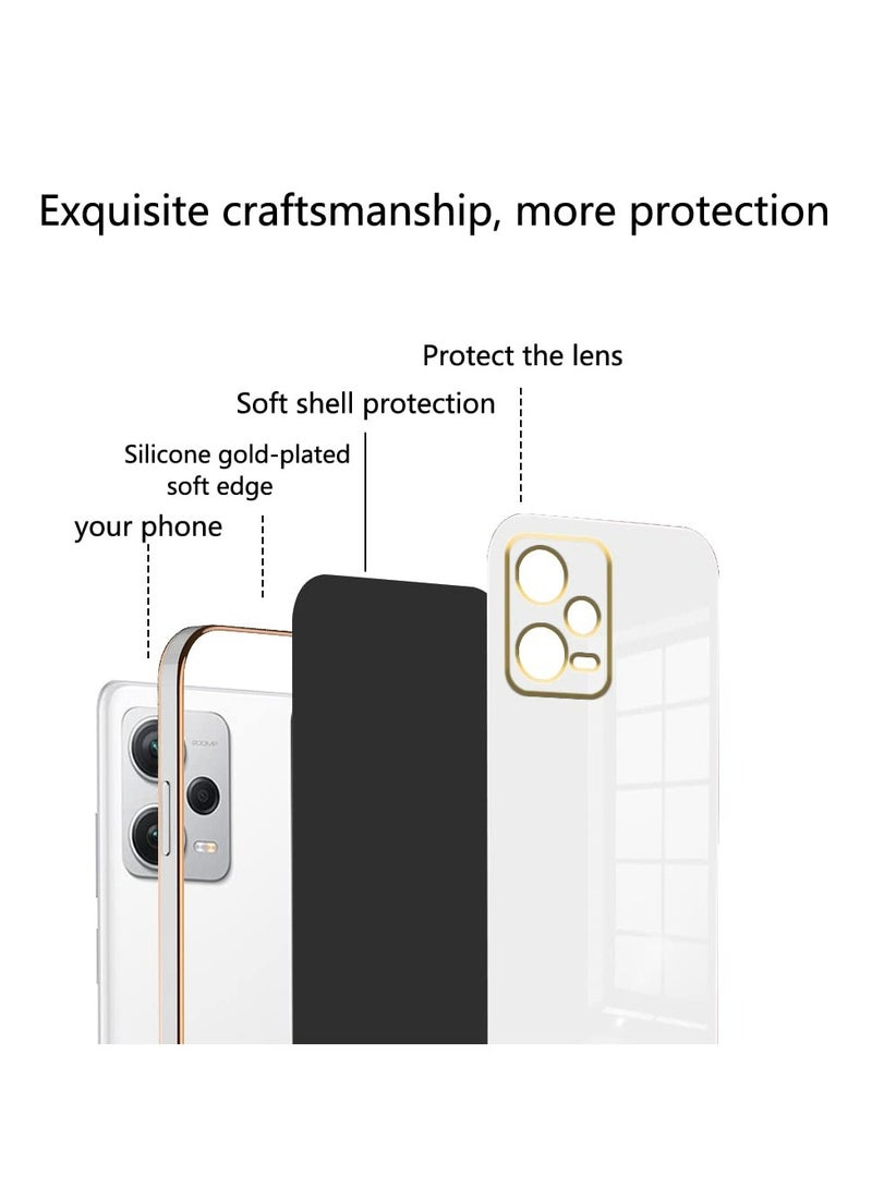 Redmi Note 12 Pro Plus 5G White Mobile Phone Case Cover, Luxury Plating Soft Back Cover, Raised Full Camera Protection - Image 2